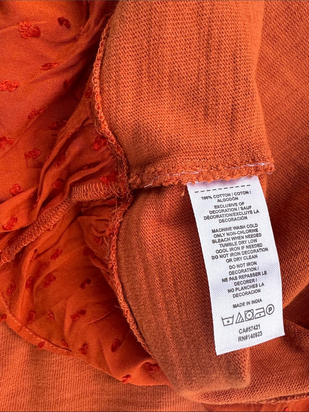 LOFT Orange Eyelet Hem Short Sleeve Top - Picture 5 of 7